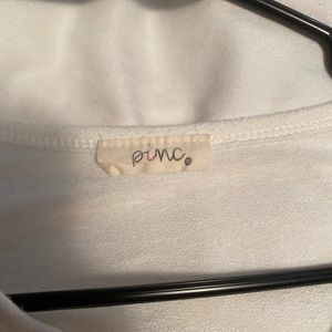 Brand is pinc white wash cropped top size medium